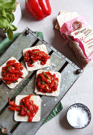 This Roasted Red Pepper Bruschetta Is the Only Reason We’re Turning On Our Oven This Summer