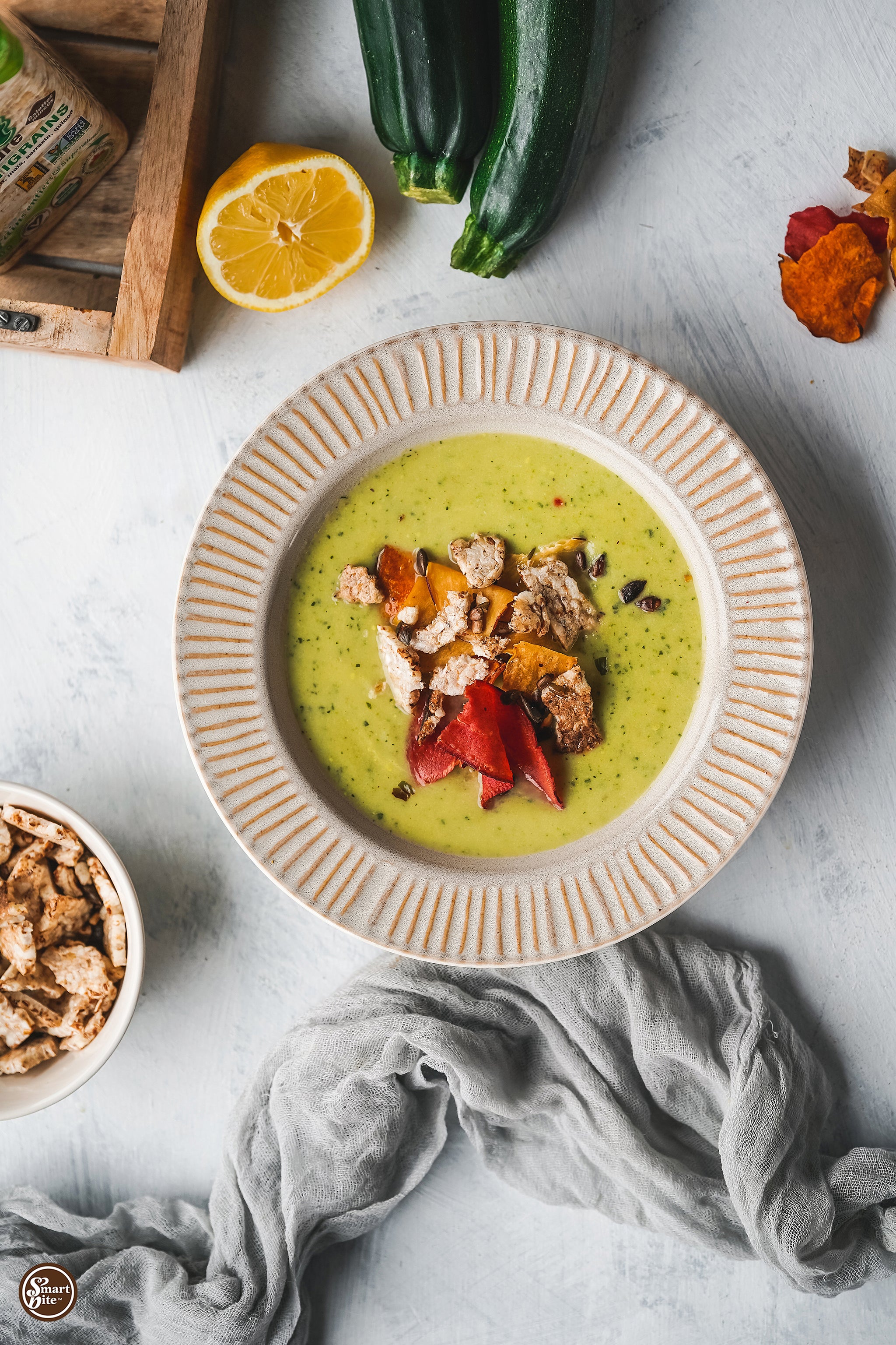 March Is Nutrition Month: Let's Soup Up Your Days With This Nutritious Zucchini Avocado Soup With Smartbite Croutons