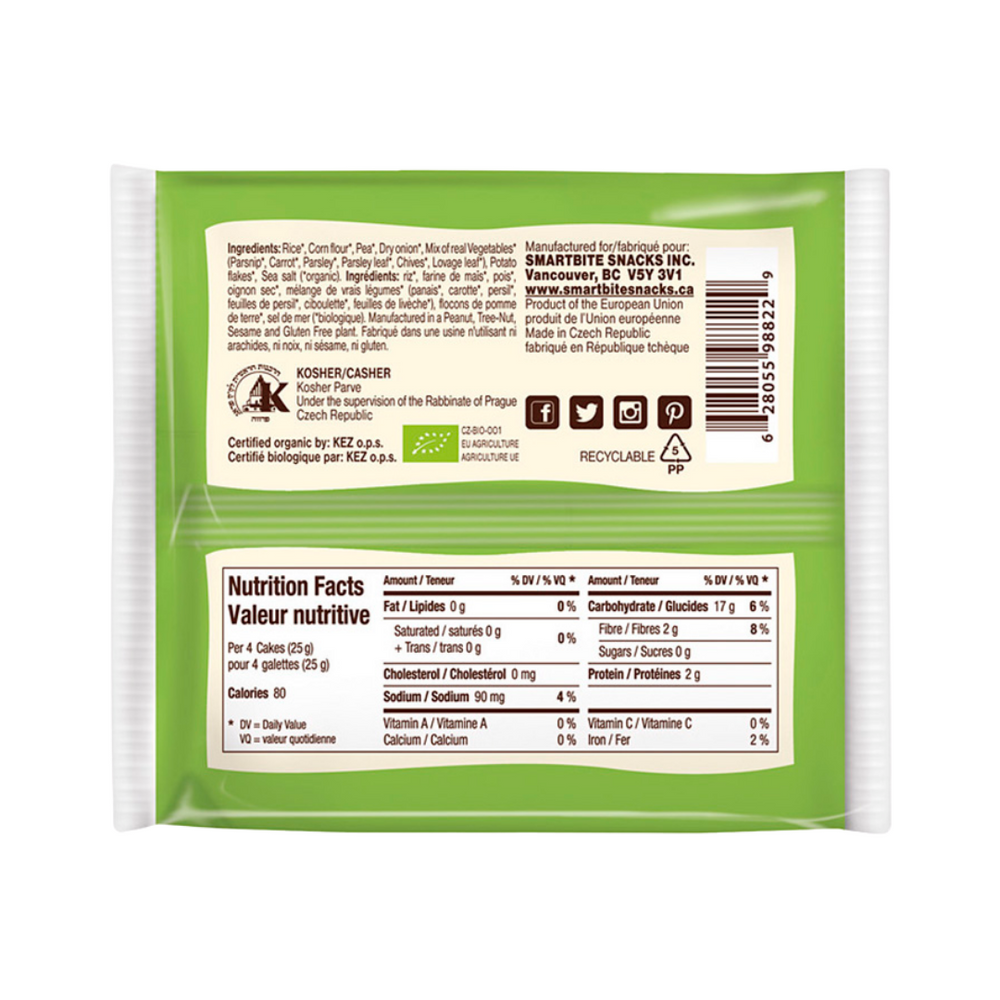 Organic GlutenFree Veggie Garden Crispbread (Pack of 12) Smartbite